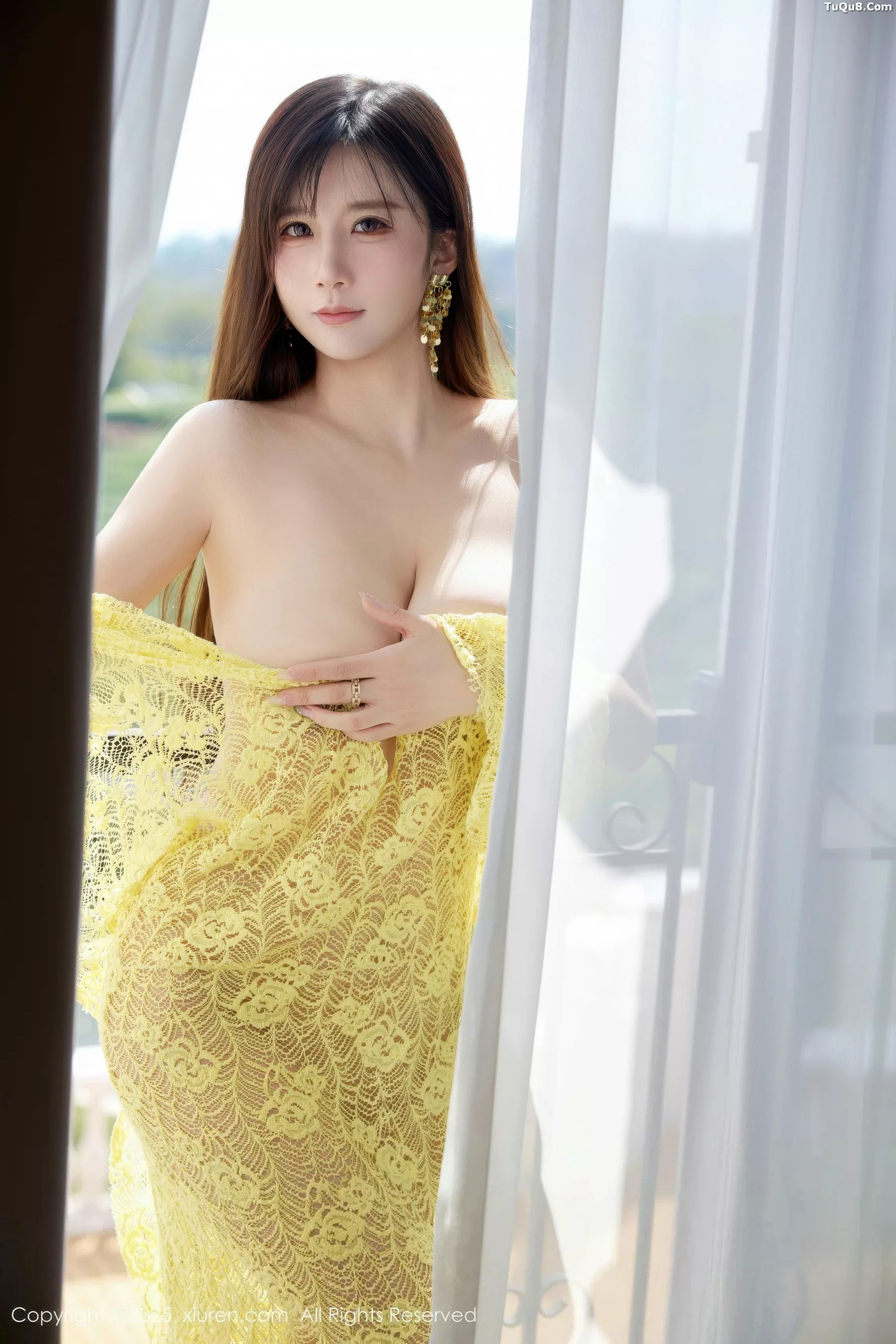 秀人集.com_[XiuRen秀人网]No.10909_模特小肉肉咪性感黄色复古蕾丝连衣裙秀丰满身材惹火诱惑写真60P