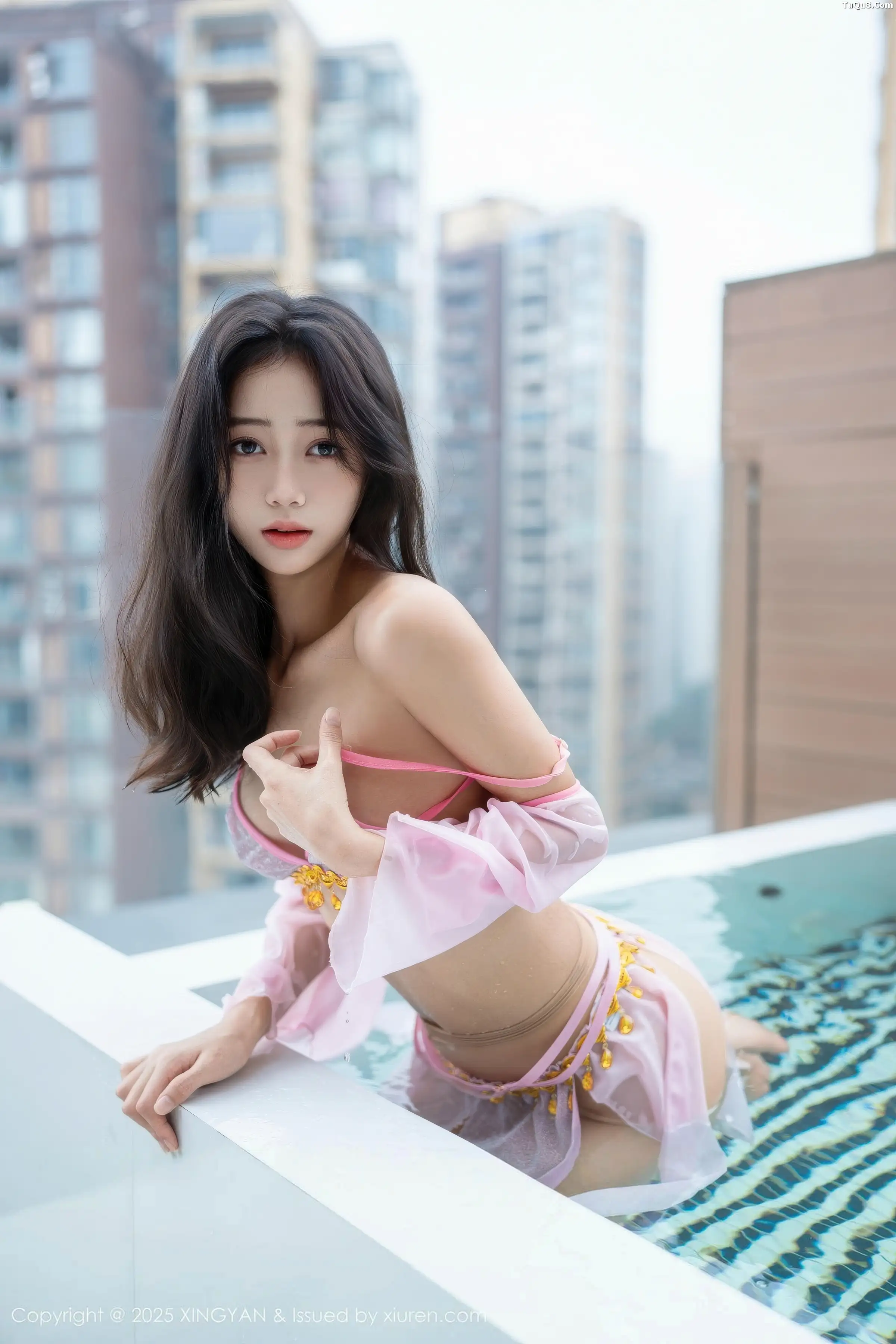 秀人集.com_[XINGYAN星颜社]VOL.430_模特时安安泳池性感紫色泳衣配超薄肉丝秀柔美身姿诱惑写真81P